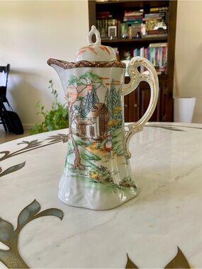 Antique/Vintage Nippon HandPainted Porcelain Lidded Chocolate Pot Nordic Village